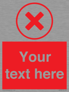 Custom red background, red cross in circle sign